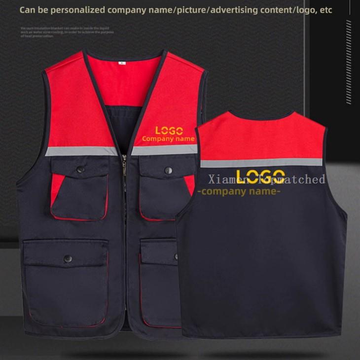 Zipper Front Reflective Work Vest With Multiple Pockets suppliers